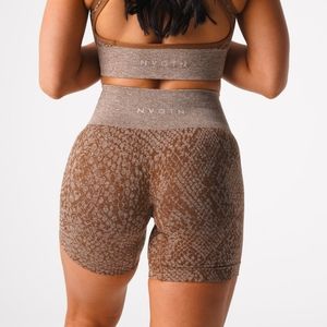 NVGTN Mocha Snakeskin Seamless Shorts